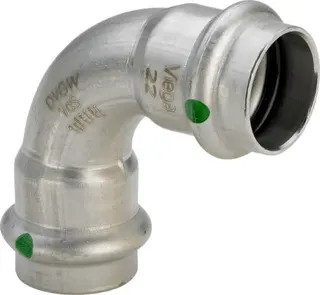 Viega Bogen 90 Grad mit SC Sanpress Inox 2316 in 15mm Edelstahl