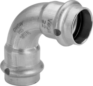 Viega Bogen 90 Grad mit SC Sanpress Inox 2316 in 35mm Edelstahl – Bild 2