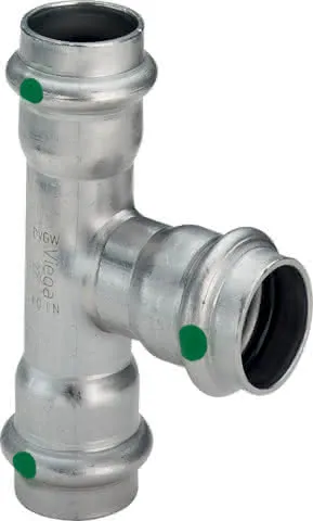 Viega T-Stück mit SC Sanpress Inox 2318 in 42mm Edelstahl