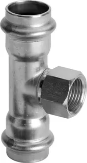 Viega T-Stück mit SC Sanpress Inox 2317.2 in 28mm x Rp1 x 28mm Edelstahl – Bild 2