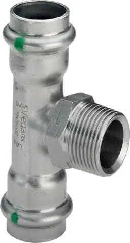 Viega T-Stück mit SC Sanpress Inox 2317.1 in 54mm x R1 x 54mm Edelstahl