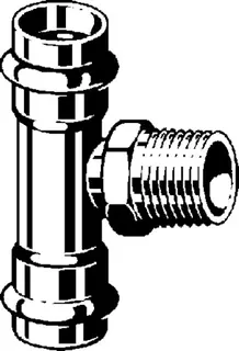 Viega T-Stück mit SC Sanpress Inox 2317.1 in 35mm x R3/4 x 35mm Edelstahl – Bild 3