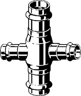 Viega Kreuzstück mit SC Profipress Therm 2244 in 22x15x22mm Rotguss – Bild 3