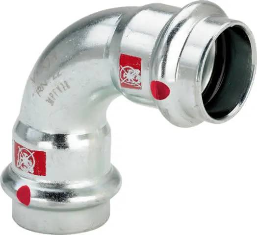 Viega Bogen 90 Grad mit SC Prestabo 1116 in 42mm Stahl verzinkt
