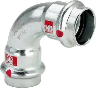 Viega Bogen 90 Grad mit SC Prestabo 1116 in 15mm Stahl verzinkt