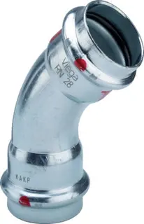 Viega Bogen 45 Grad mit SC Prestabo 1126 in 15mm Stahl verzinkt