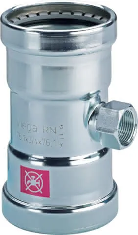 Viega T-Stück mit SC Prestabo 1117.2XL in 88,9mmxRp3/4x88,9mm Stahl verzinkt