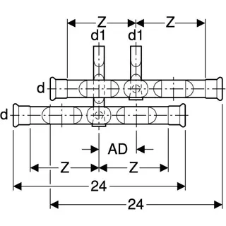 Geberit Mapress Kupfer Heizkörperanschl. für Vor-/Rücklauf, 15x15mm, Nr. 24005 – Bild 4