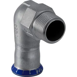 Geberit Mapress Edelstahl-Überg.Winkel 90Gr. 15mm x 1/2"AG LABS-frei, Nr.83833