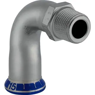 Geberit Mapress Edelstahl-Übergangsbogen 90Gr. 15mm x 3/8"AG Nr.30502