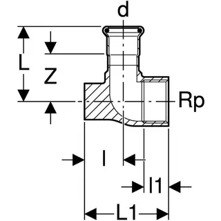 Geberit Mapress Edelstahl Gas Gaszähler- anschlusswinkel d22x1" Nr.91099 – Bild 4