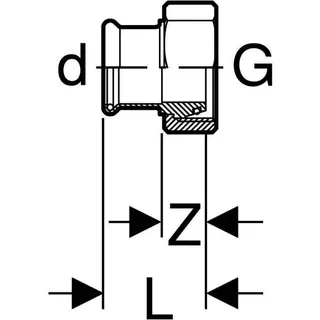 Geberit Mapress Kupfer Gas Nr.34552 Anschlussverschraubung 22mm x 13/8" – Bild 4