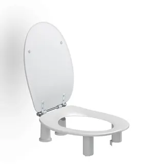 WC-Sitz Dania 10 cm m.Deckel inkl. Spritzblende, Weiß