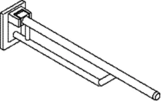 HEWI SK-Griff Duo, L:850mm, Kst., rund, chromoptisch beschichtet – Bild 3