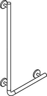 HEWI Winkelgriff, AM:900mm, W:400mm, d:33mm, Kst., chromoptisch beschichtet – Bild 4