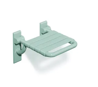 HEWI Klappsitz m.Gabelgelenk Ser 801, B:378 mm, H:259 mm, T:408 mm reinweiß