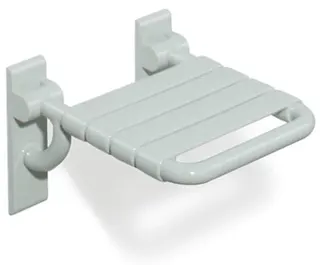 HEWI Klappsitz m.Gabelgelenk Ser 801, B:378 mm, H:259 mm, T:408 mm reinweiß – Bild 2