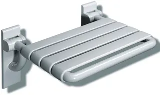 HEWI Klappsitz m.Gabelgelenk Ser 801, B:478 mm, H:259 mm, T:428 mm reinweiß