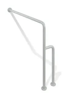 HEWI Boden-Wandstützgriff Ser 801, d:33, W1:834mm, AM1:850mm reinweiß – Bild 2