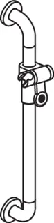 HEWI Brausehalterstange Ser 801, d:33, AM:600mm, m.Br.H. reinweiß – Bild 4