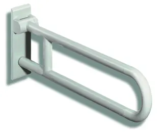 HEWI Stützklappgriff Ser 801, L:850mm, Stahlkern reinweiß