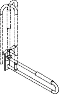 HEWI Stützklappgriff drehb. Ser 801, L:900mm, mit Armpolster reinweiß – Bild 3