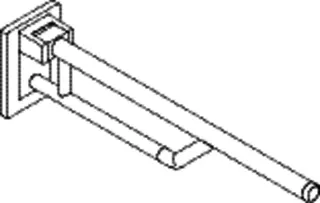 HEWI SK-Griff Duo, L:700mm, Kst., unifarben signalweiß – Bild 5