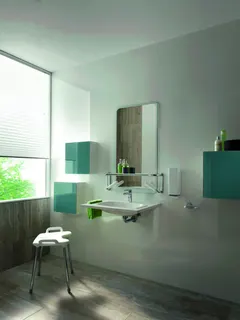 HEWI Spiegelablage LifeSystem, m. Haltegriffen,White Edition reinweiß – Bild 3
