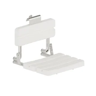 LEH Duschsitz zum Einhängen Funktion klappbar PVC weiß, Edelst. glatt pol.