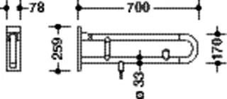 HEWI SK-Griff Ser 801 E-Ausf., WC-Spülung, L:700mm lichtgrau – Bild 5