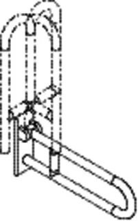 HEWI Stützklappgriff drehb. Ser 801, L:600mm, Stahlkern lichtgrau – Bild 5