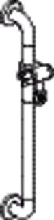 HEWI Brausehalterstange Ser 801, d:33, AM:600mm, m.Br.H. felsgrau – Bild 3