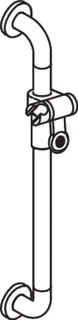 HEWI Brausehalterstange Ser 801, d:33, AM:600mm, m.Br.H. felsgrau – Bild 4