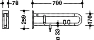 HEWI SK-Griff Ser 801 E-Ausf., FKT(gelb)/WC-Spülung, L:700mm anthrazitg – Bild 5