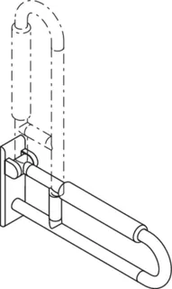 HEWI Stützklappgriff Ser 801, L:600mm, mit Armpolster rubinrot – Bild 4