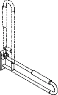 HEWI Stützklappgriff Ser 801, L:850mm, mit Armpolster anthrazitgrau – Bild 3
