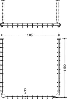 HEWI Vorhangstange Ser 801 kürzb., AM:1183x1167x1183mm lichtgrau – Bild 5