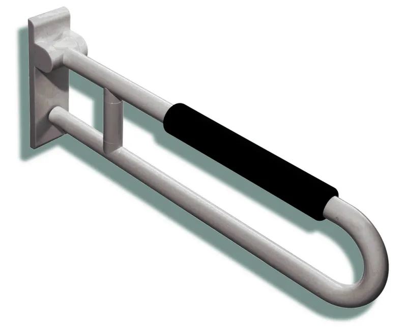 HEWI Stützklappgriff drehb. Ser 801, L:900mm, mit Armpolster stahlblau