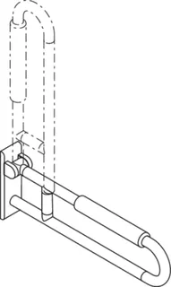 HEWI Stützklappgriff Ser 801, L:700mm, mit Armpolster anthrazitgrau – Bild 4