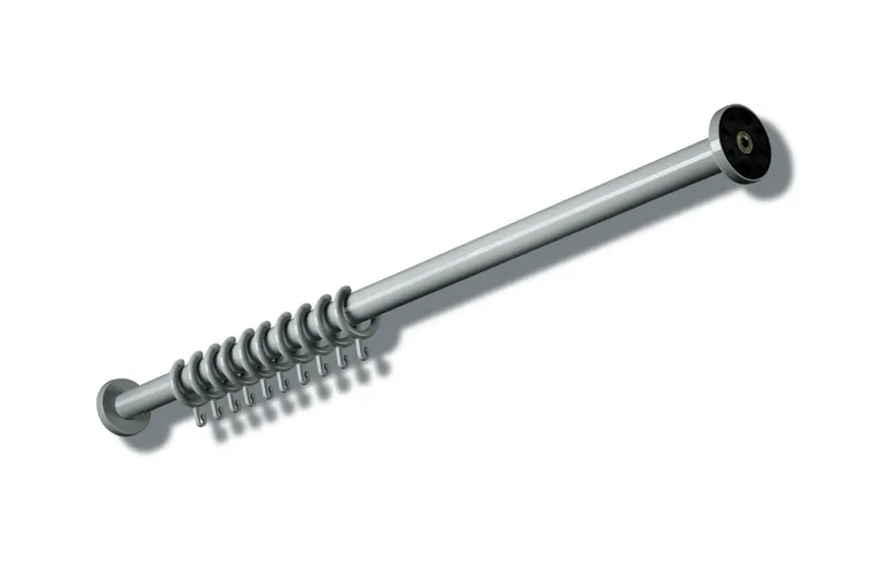 HEWI Vorhangstange Ser 801, d:33, L:1000mm, mit 10 Ringen felsgrau