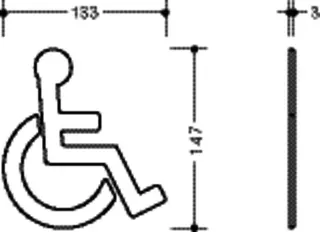 HEWI Symbol Barrierefrei Ser 801, selbstklebend rubinrot – Bild 5