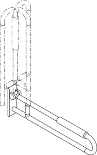 HEWI Stützklappgriff drehb. Ser 801, L:850mm, mit Armpolster anthrazitgrau – Bild 4