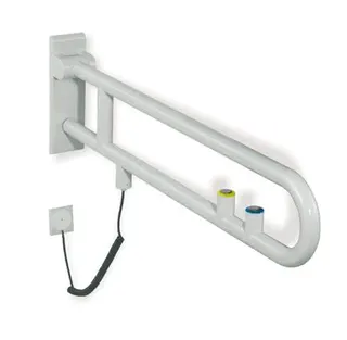 HEWI Stützklappgriff drehb. Ser 801, FKT(gelb)/WC-Spülung, L:700mm anthrazitg – Bild 2