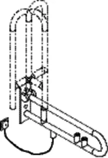 HEWI Stützklappgriff drehb. Ser 801, FKT(gelb)/WC-Spülung, L:700mm anthrazitg – Bild 3
