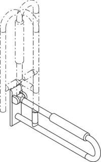 HEWI Stützklappgriff drehb. Ser 801, L:700mm, mit Armpolster anthrazitgrau – Bild 4