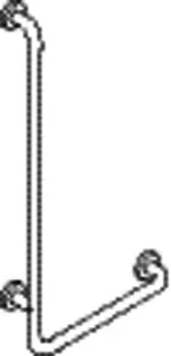 HEWI Winkelgriff Ser 805, Edelstahl, d:33mm, AM:900mm W:400mm rechts – Bild 3
