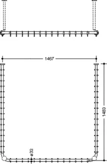 HEWI Vorhangstange Ser 801 kürzb., AM:1483x1467x1483mm stahlblau – Bild 5