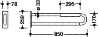 HEWI Wandstützgriff Ser 801, L:850mm, mit Armpolster felsgrau – Bild 5