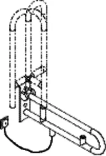 HEWI Stützklappgriff drehb. Ser 801, WC-Spülung, L:700mm anthrazitgrau – Bild 3