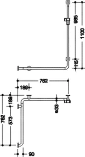 HEWI DU-Wannenhdl. m.Br.H.Stg. Ser 805, AM1:1100, W1/2:762, links anthrazitgrau – Bild 5